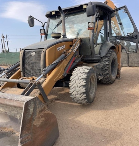 CASE 570T backhoe loader from the Mocheku Landscapers plant fleet