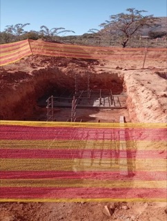 Reinforced concrete stormwater structure under construction