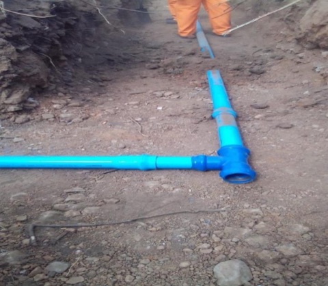 Water reticulation pipework installed on a Mocheku Landscapers site